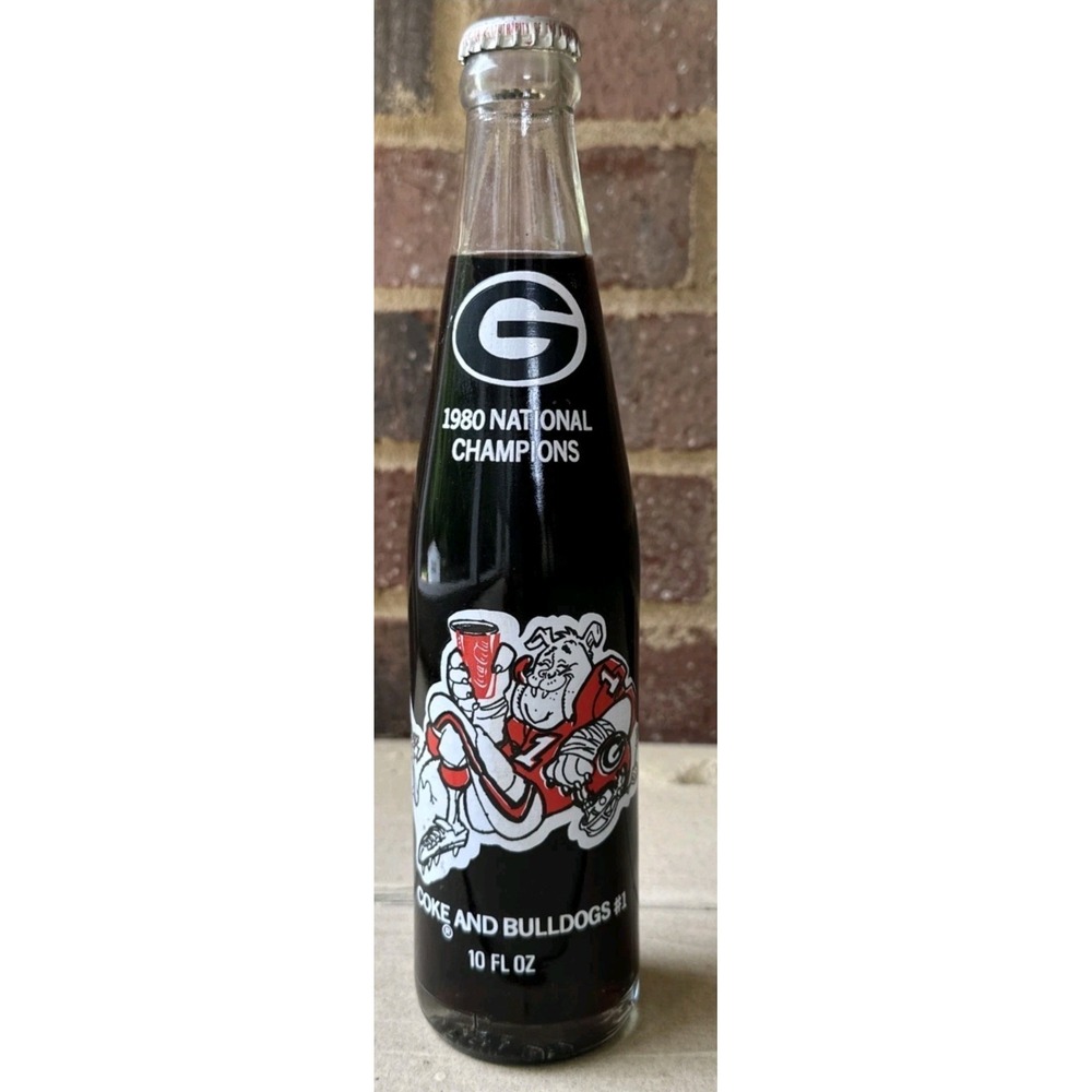 Vintage 1980 UGA Georgia Bulldogs National Champions Coke Bottle Unopened